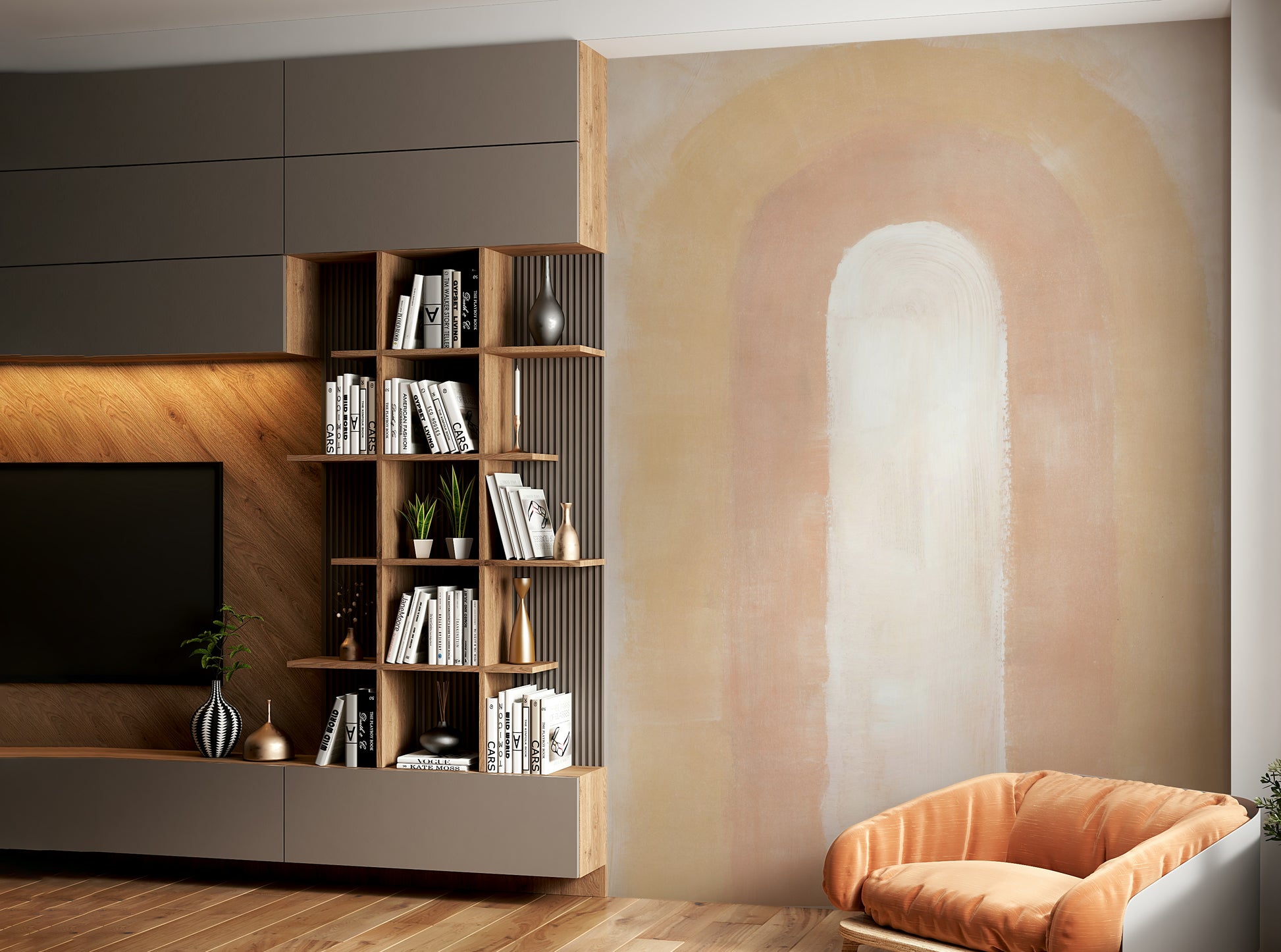 Radiant arch shapes wall mural

