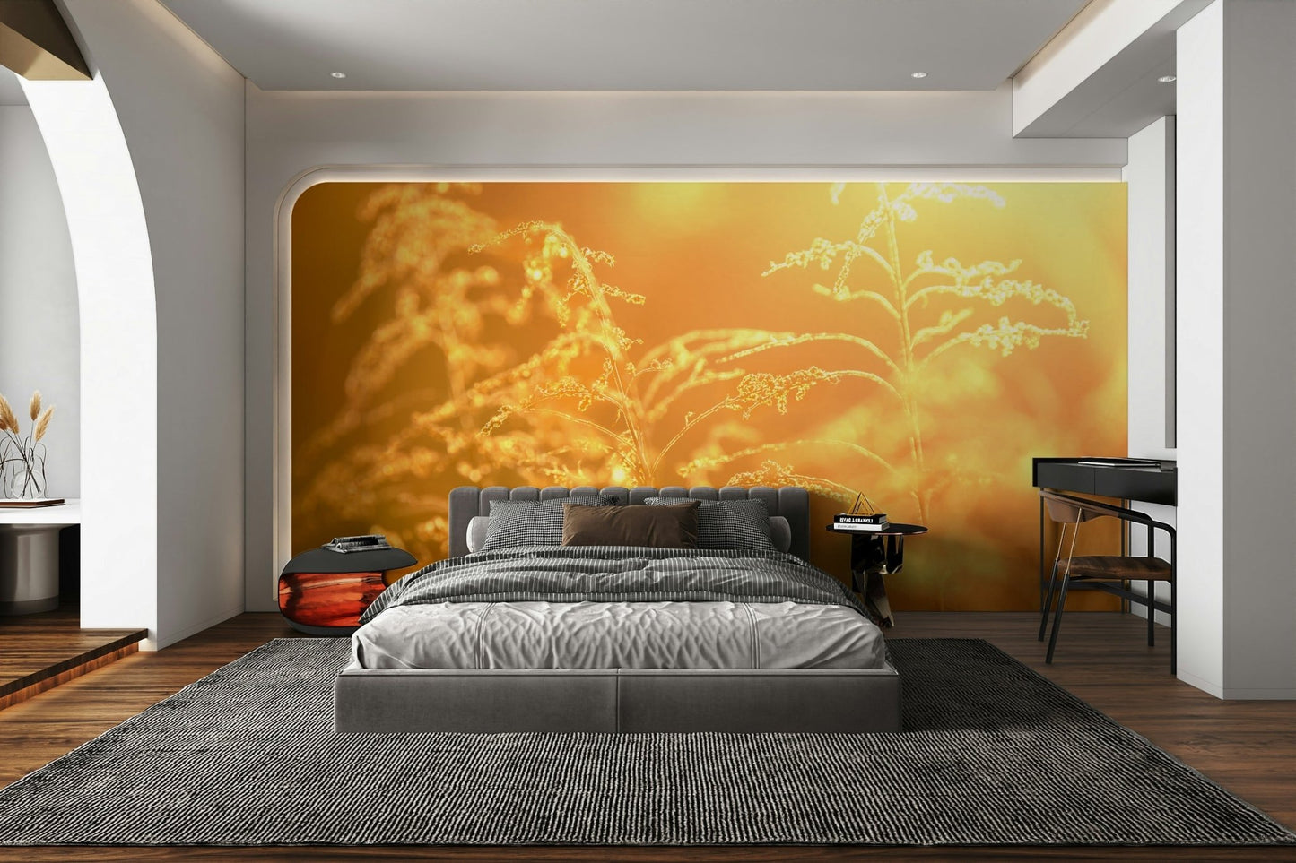 Delicate details of grass blades and subtle movement.

