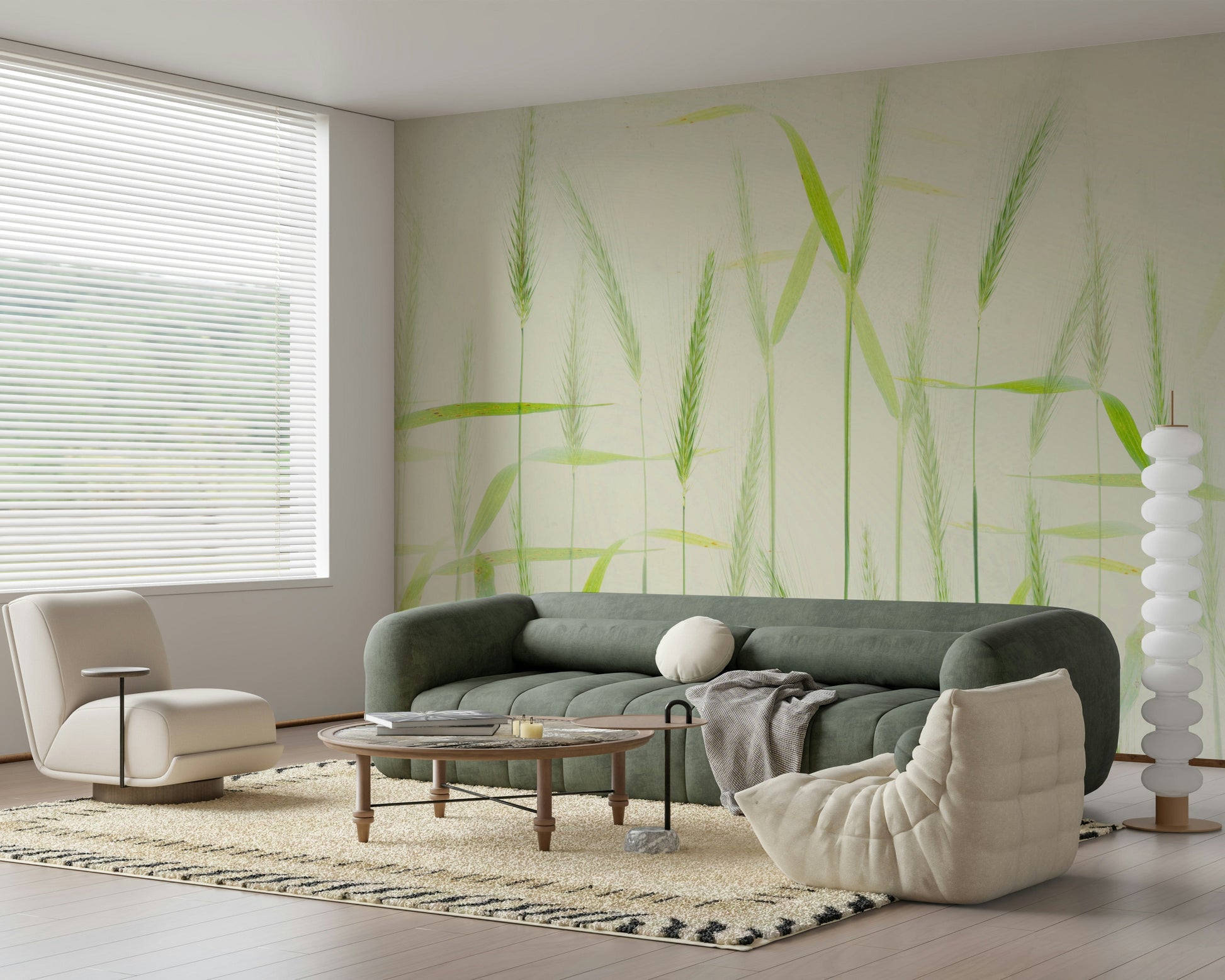 A serene rural landscape wall mural for your decor.


