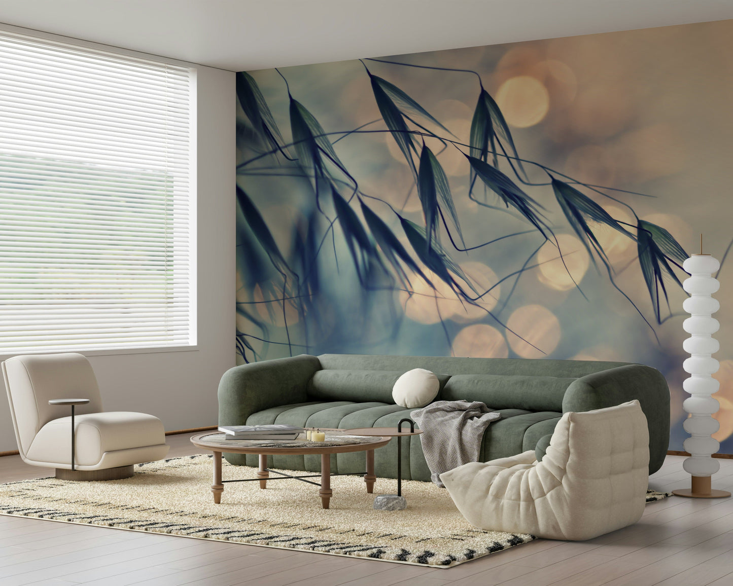 An artistic nature inspired mural for home decor.

