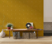 Deep saffron yellow Golden Haze Texture wall decor subtly dotted fibrous material