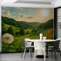 Vintage bloom wall mural design

