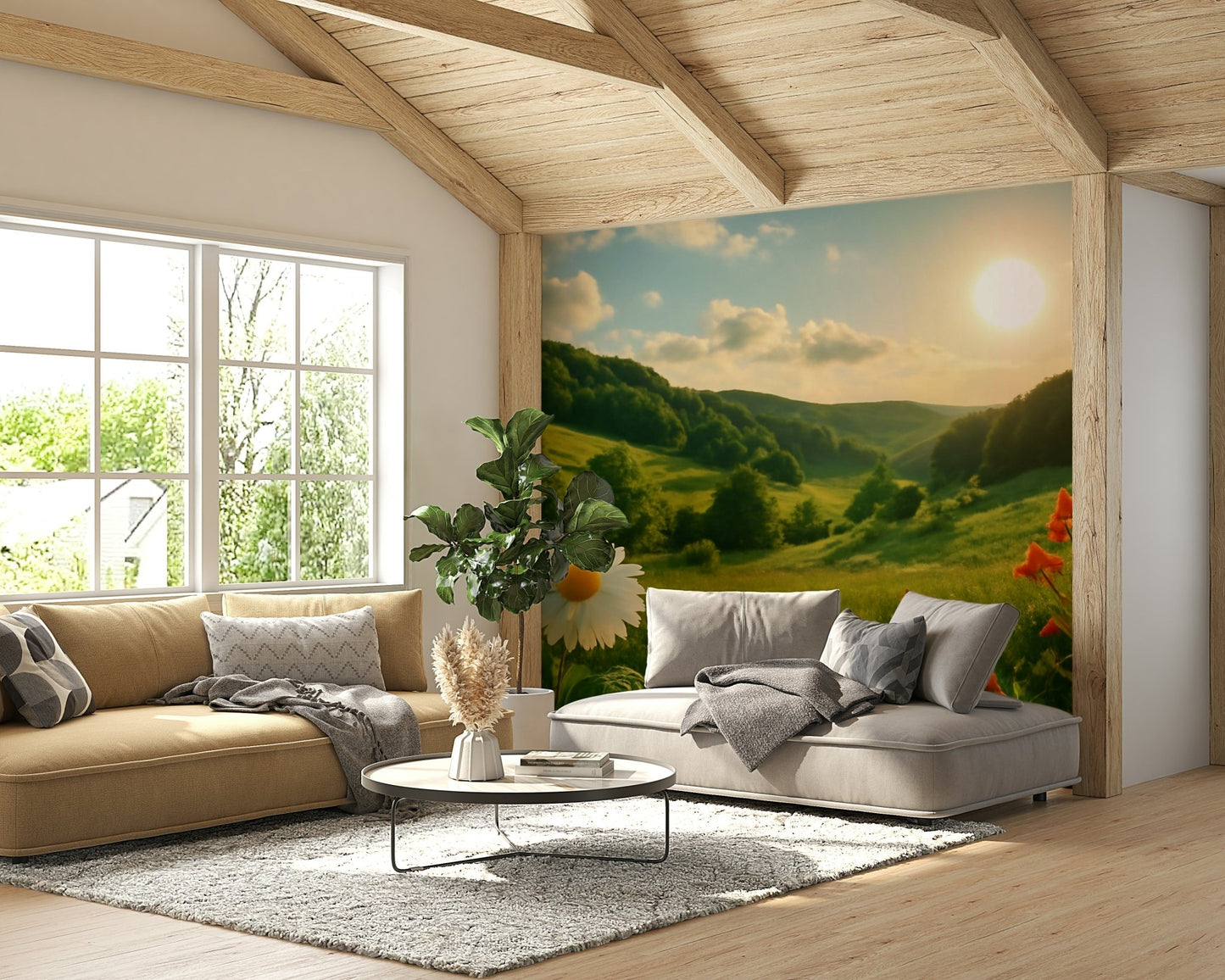 Romantic floral wallpaper for walls
