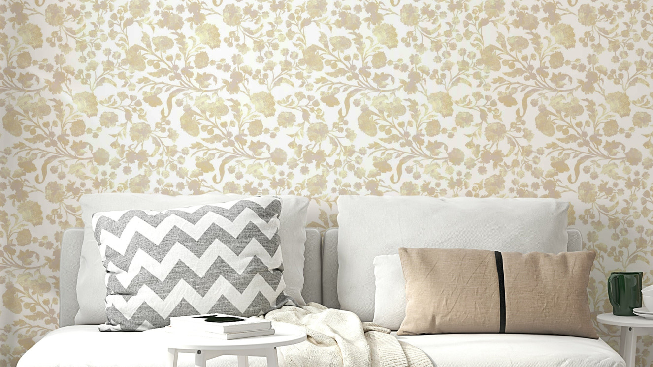 Golden hour floral wallpaper with warm tones

