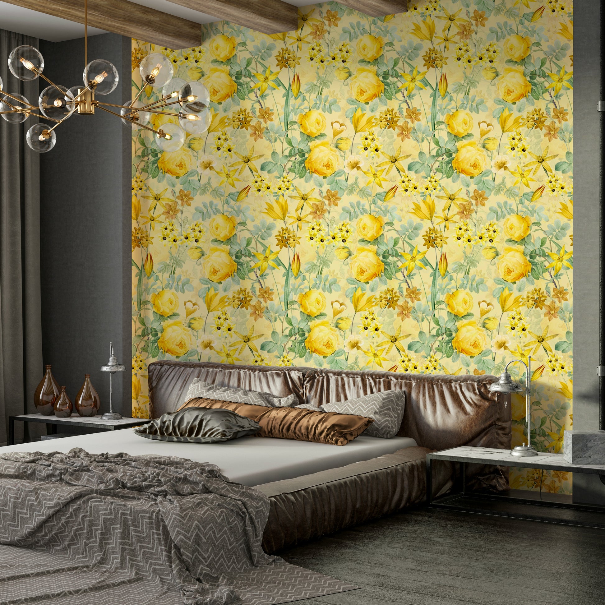 Romantic wallpaper with roses in soft sunlight

