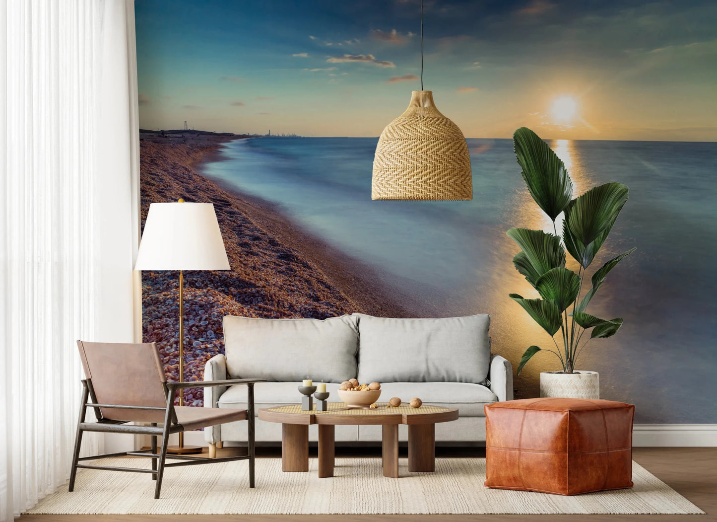 Golden Hour Shores Wall Mural