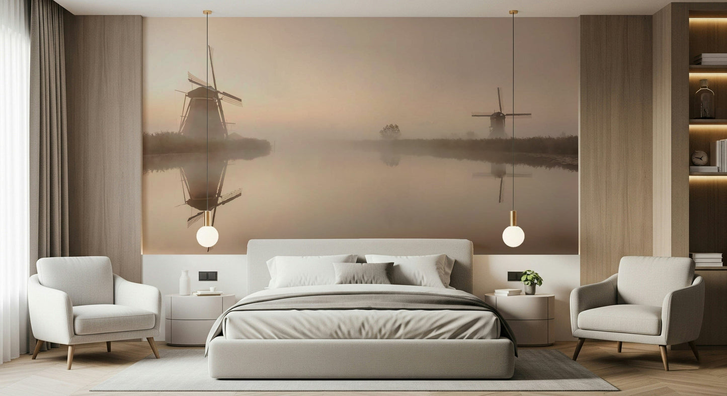 Golden Hour Windmills Wall Mural -2351700