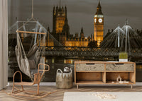 Atmospheric city scene featuring the Thames River and bridge

