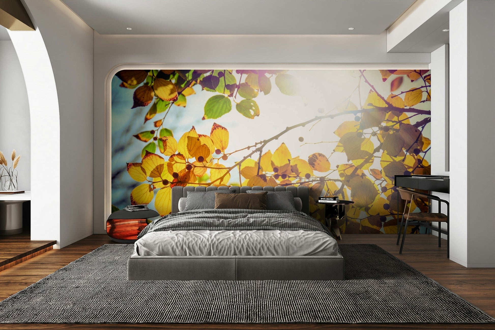 A graceful subtle snow texture wall mural in cool, white tones.

