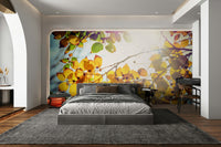 A graceful subtle snow texture wall mural in cool, white tones.

