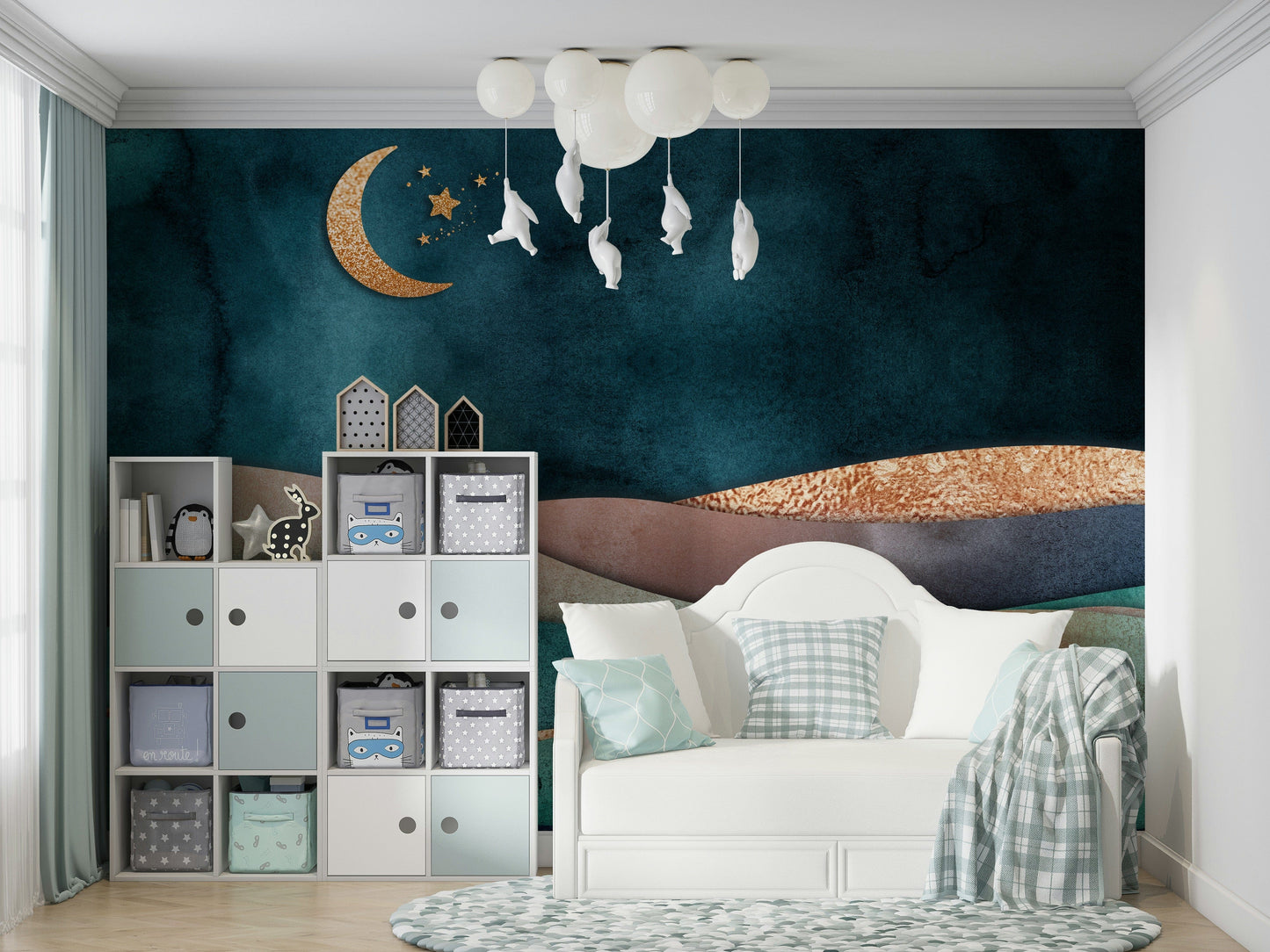 The wallpaper is perfect for an accent wall.

