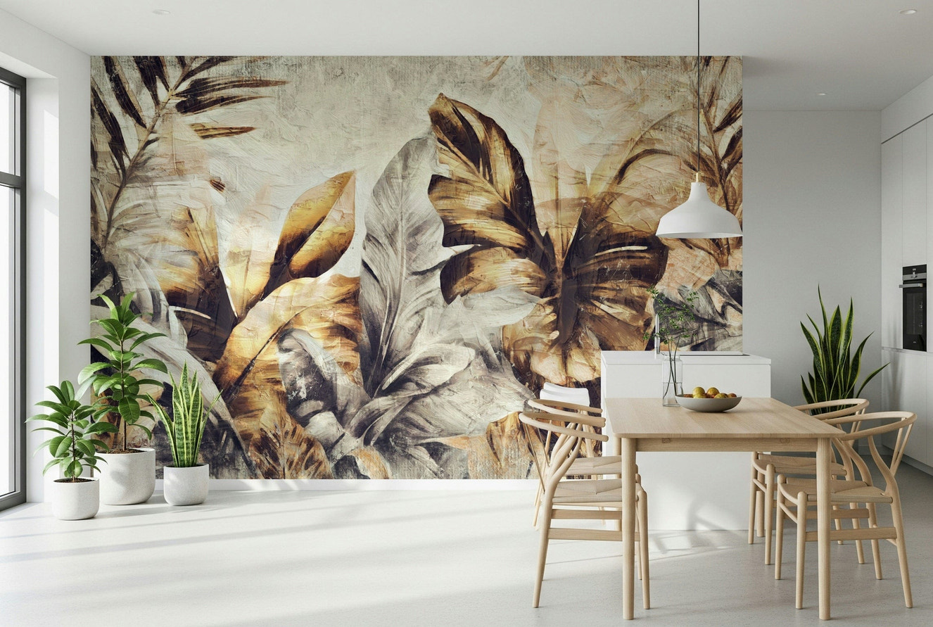 Golden Palm Abstract Wall Mural -2530883