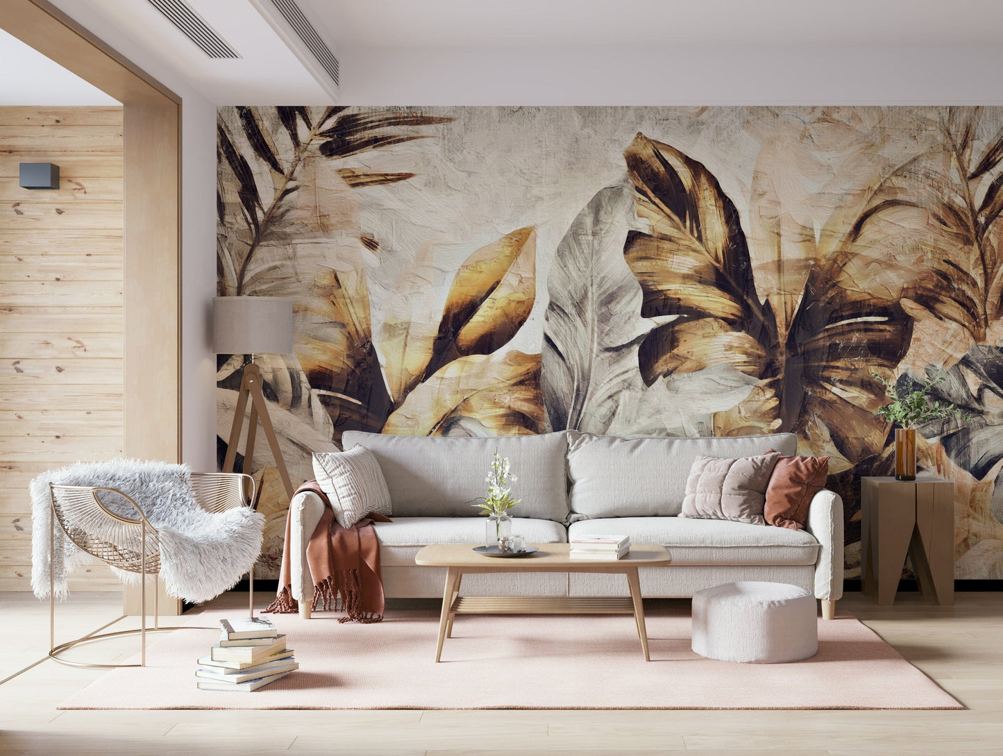 Golden Palm Abstract Wall Mural -2530883