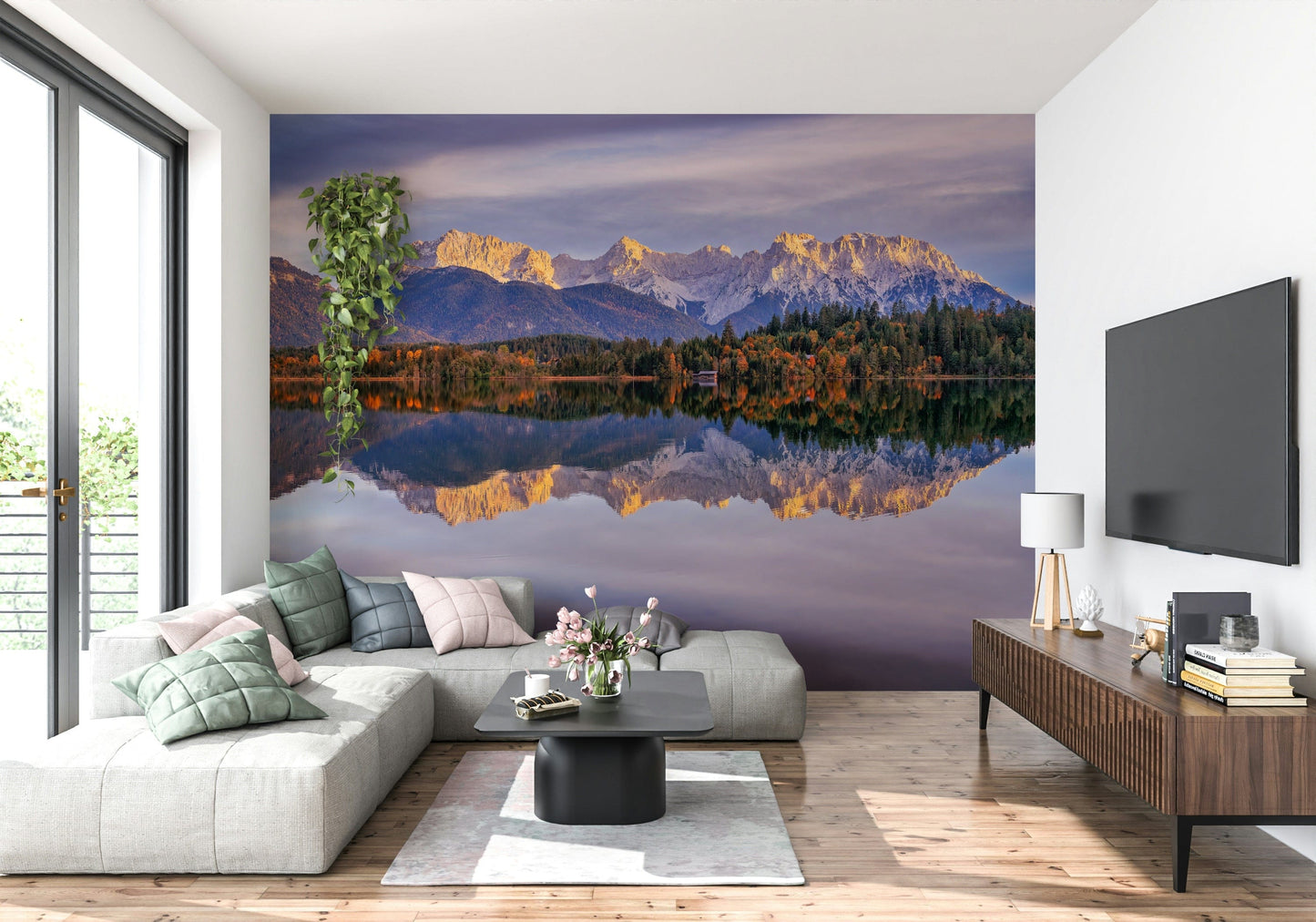 Golden Peaks Reflection Wall Mural -2329680