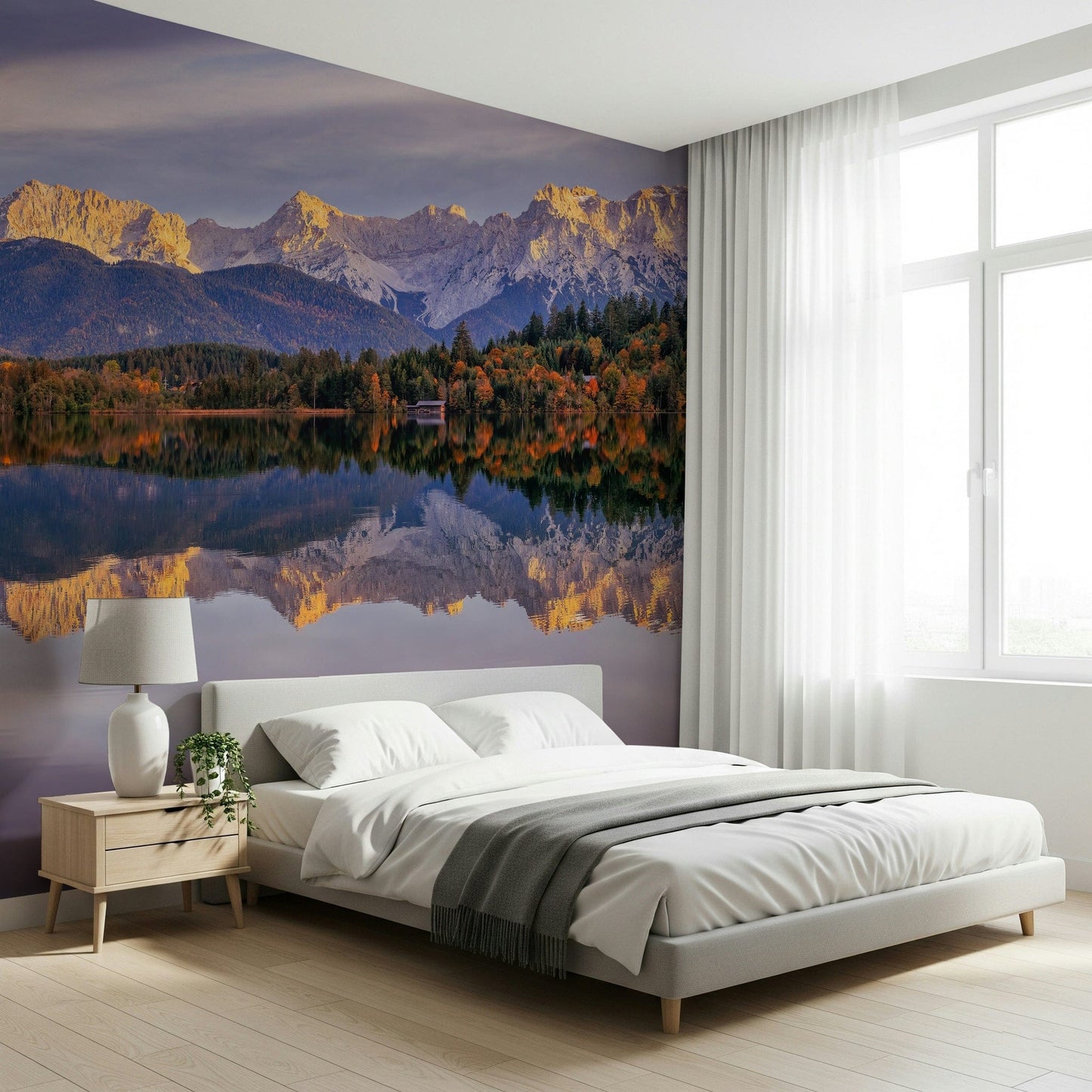 Golden Peaks Reflection Wall Mural -2329680