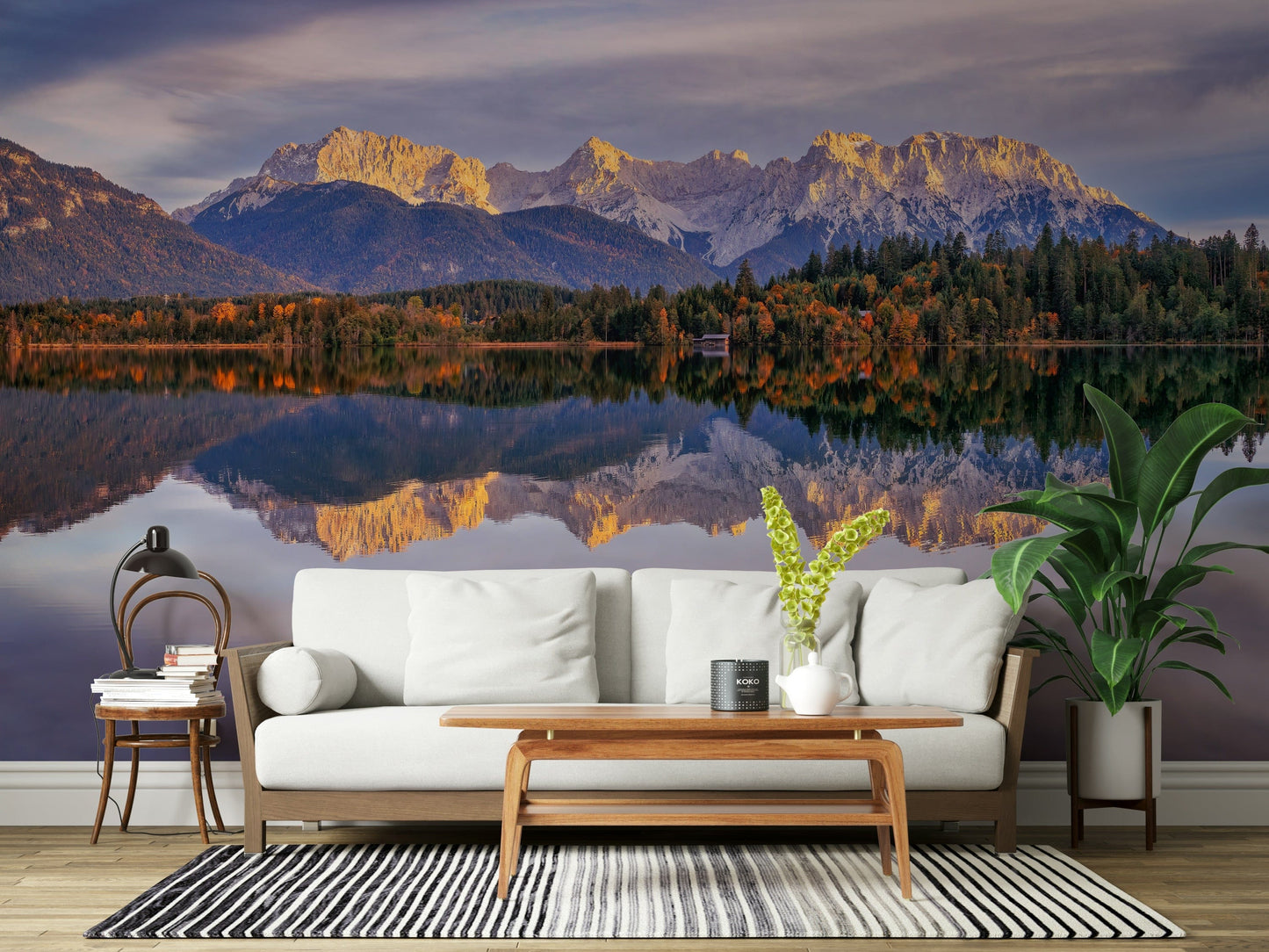 Golden Peaks Reflection Wall Mural -2329680