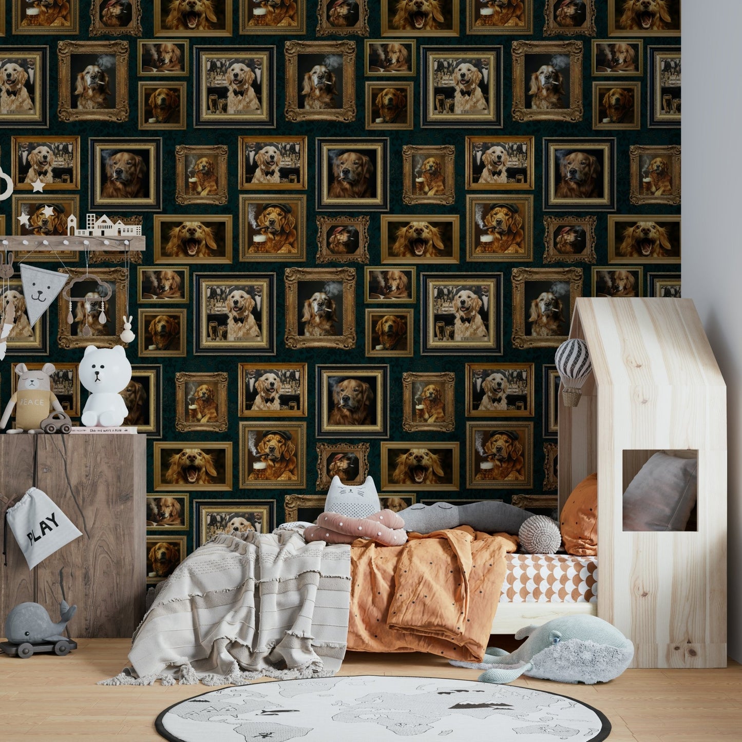 Full view of the mural on a wall.

