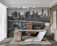 Urban New York landscape captured in dramatic black and white


