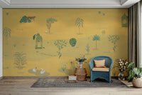 The colors are warm and gentle, with golds, yellows, and oranges.

