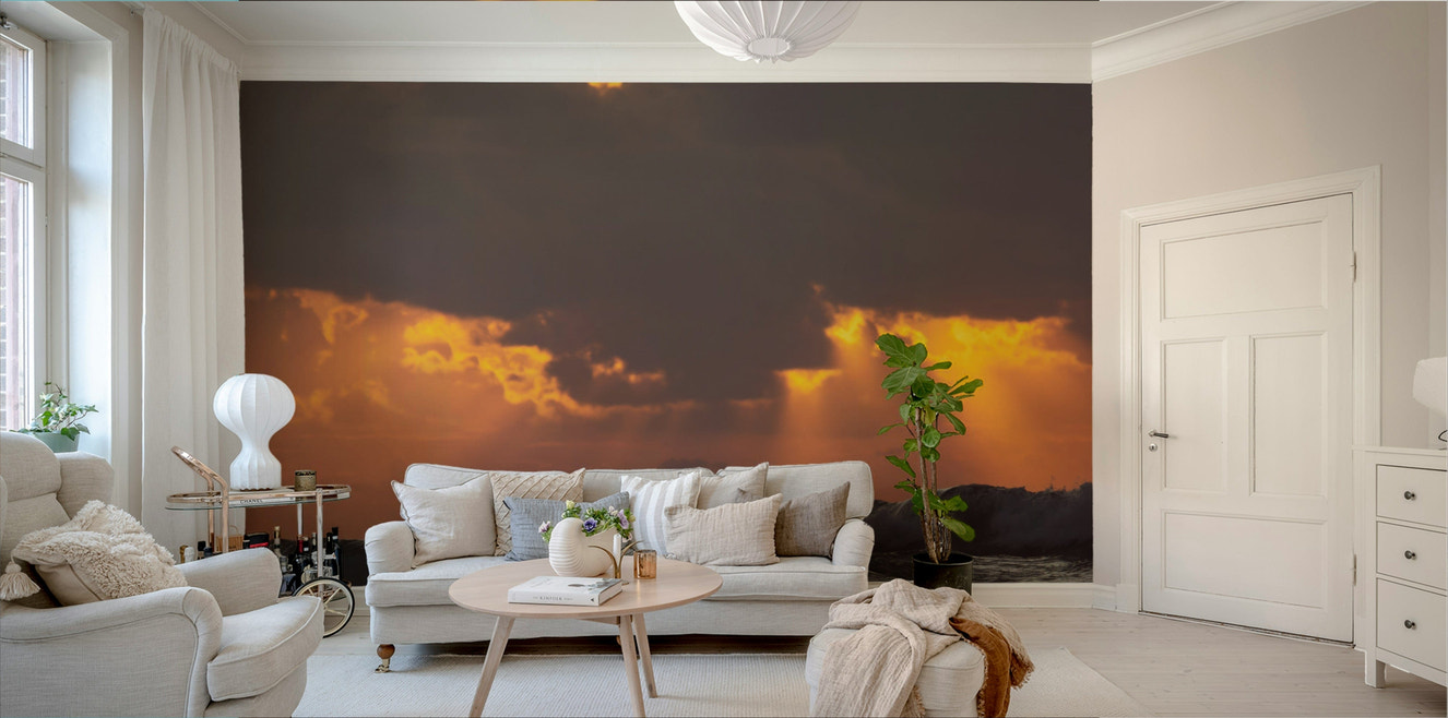 An angled shot of the mural's gentle color palette.

