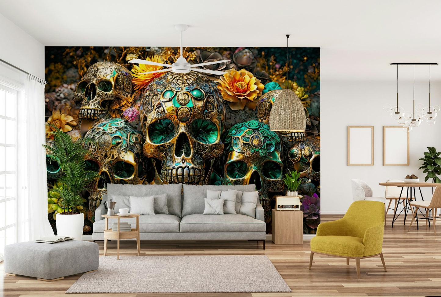 Gothic and natural elements combined in a stunning wall design

