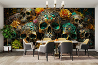 Floral Rhapsody mural adding luxury and mystery to your space

