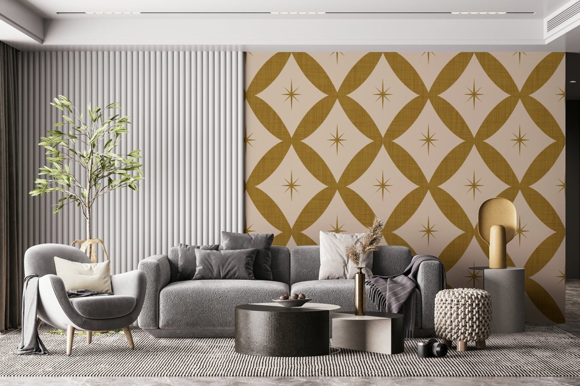 Golden Star Lattice Wallpaper⁠ - 2995337