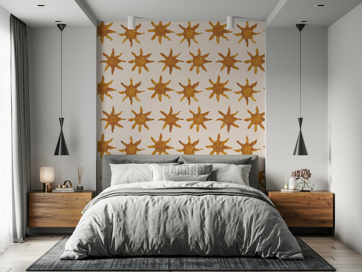 Warm brushstroke pattern creating a cheerful, sunlit wall effect.