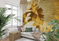 A classic sunflower wallpaper for walls.

