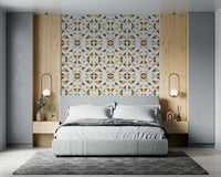 Triangles Composition Golden Wallpaper — sophisticated blend of gold and warm neutral triangles.