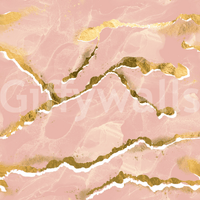 Blush and Gold Luxury Marble Wallpaper – Statement wall mural featuring soft marble layers with elegant golden veining for modern interiors.