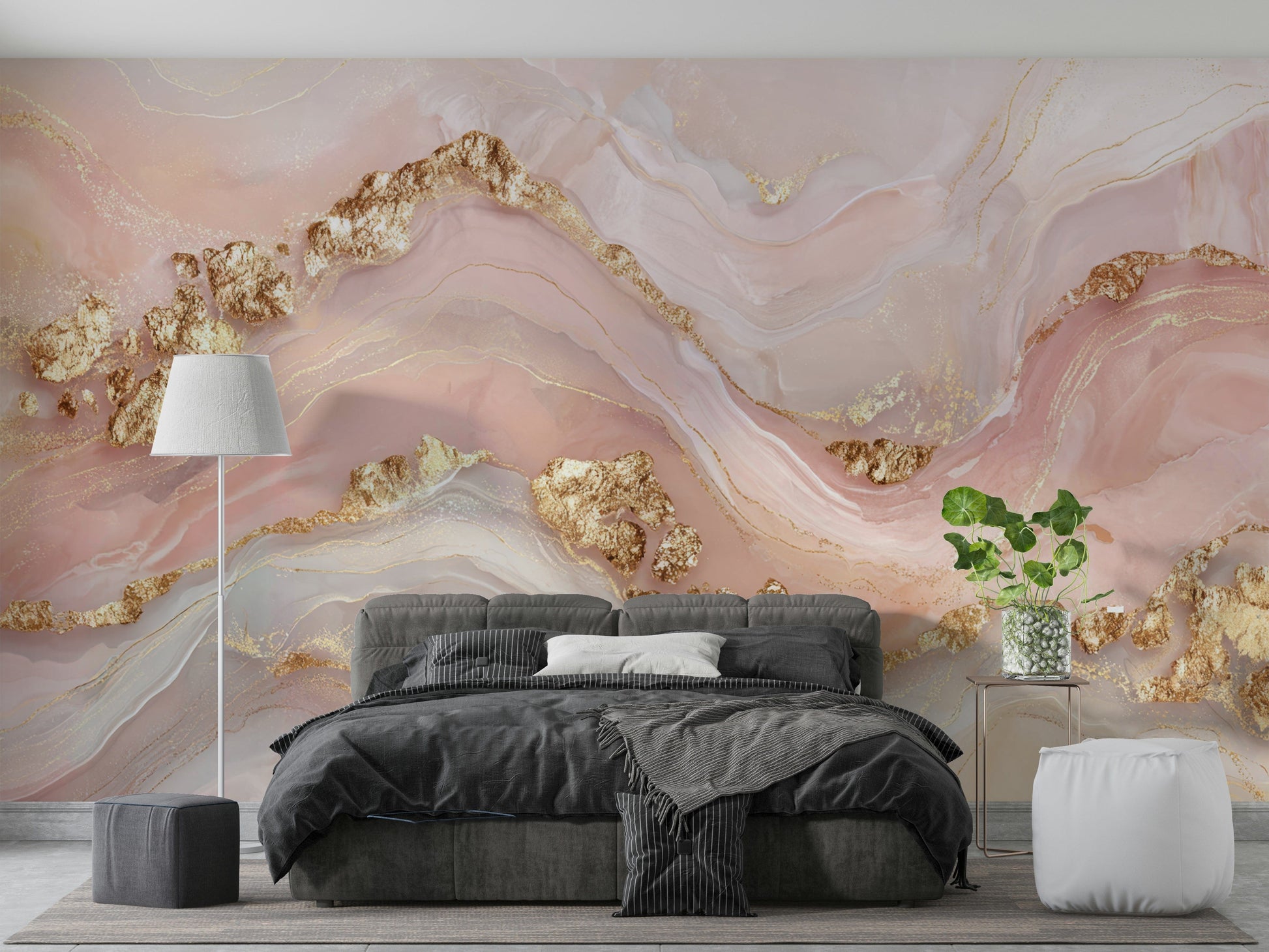 The wallpaper is perfect for an accent wall.

