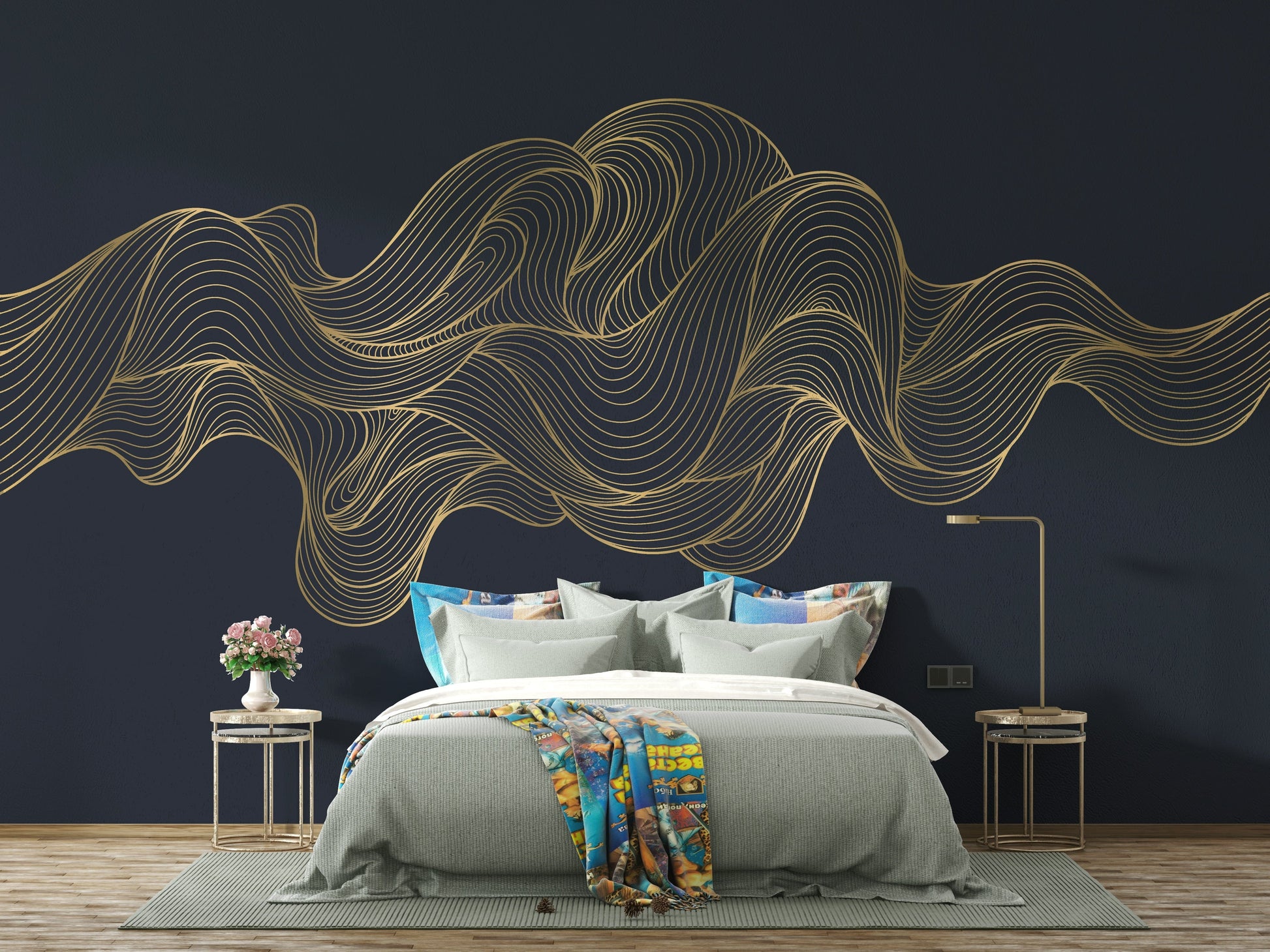 The composition is a harmonious, repeating pattern.

