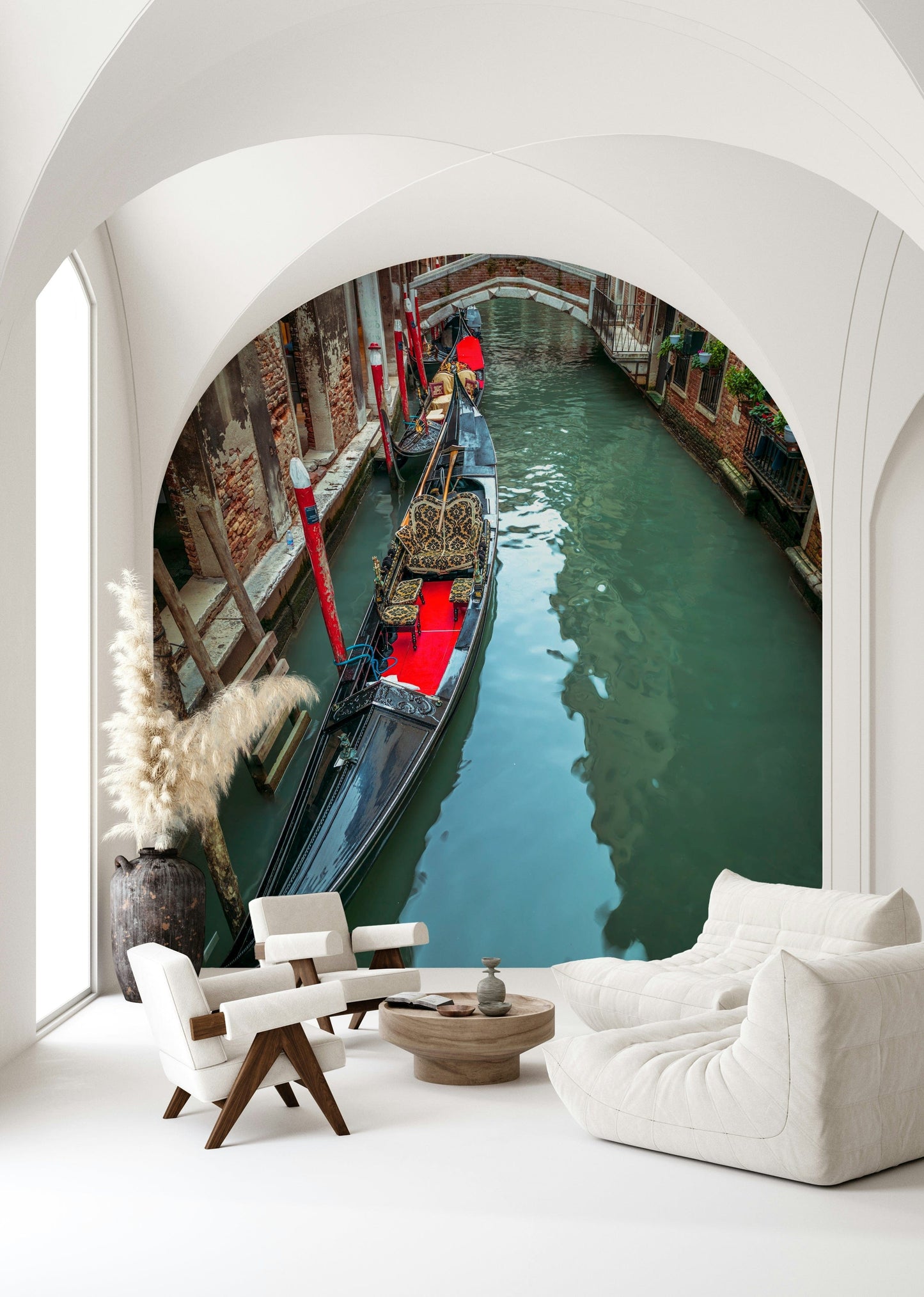 Italy travel photo wall mural, elegant Gondola Dream vessel artwork.
