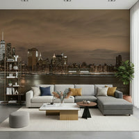 New York City panorama, Brooklyn and Manhattan Bridges, perfect wall art.