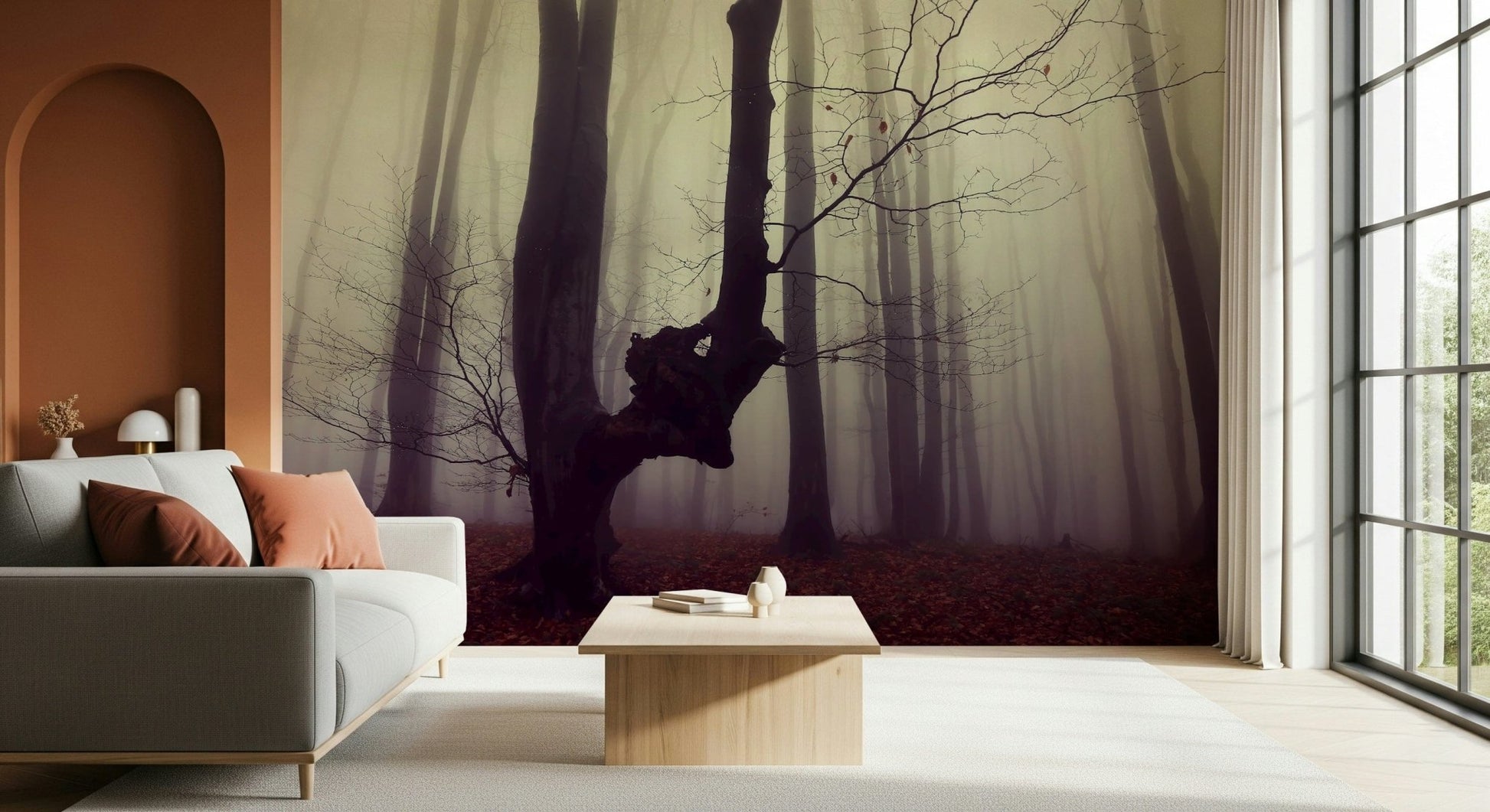 Gothic Woodland Forest product, brooding scenery, silhouette trees.