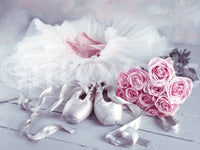 Ballet photography, stunning Graceful Ballet Still Life with Roses artwork.