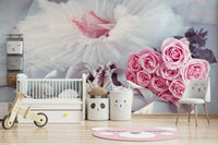 Beautiful still life composition, roses and shoes Graceful Ballet print.