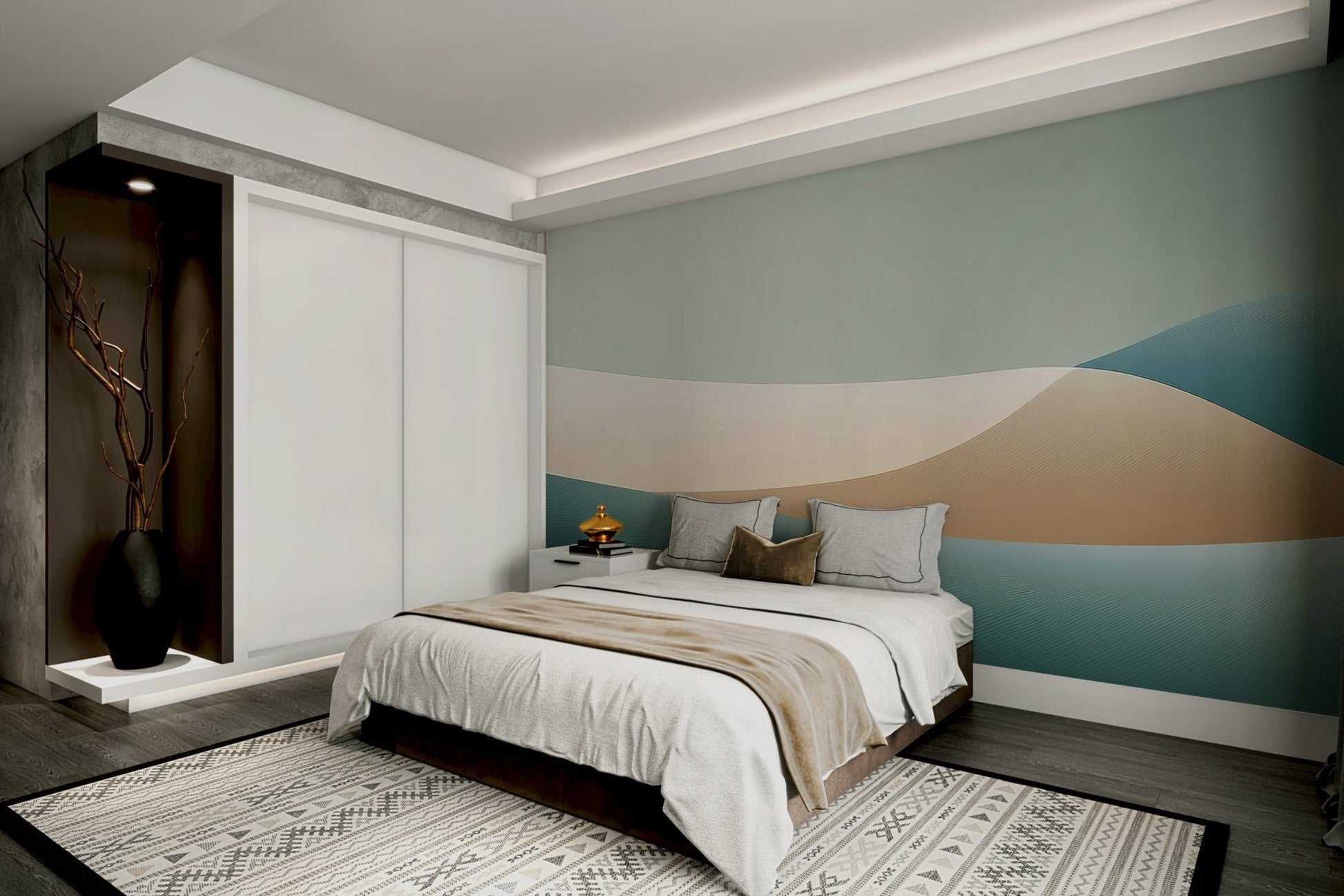 Subtle watercolor effect on gradient mural wallpaper


