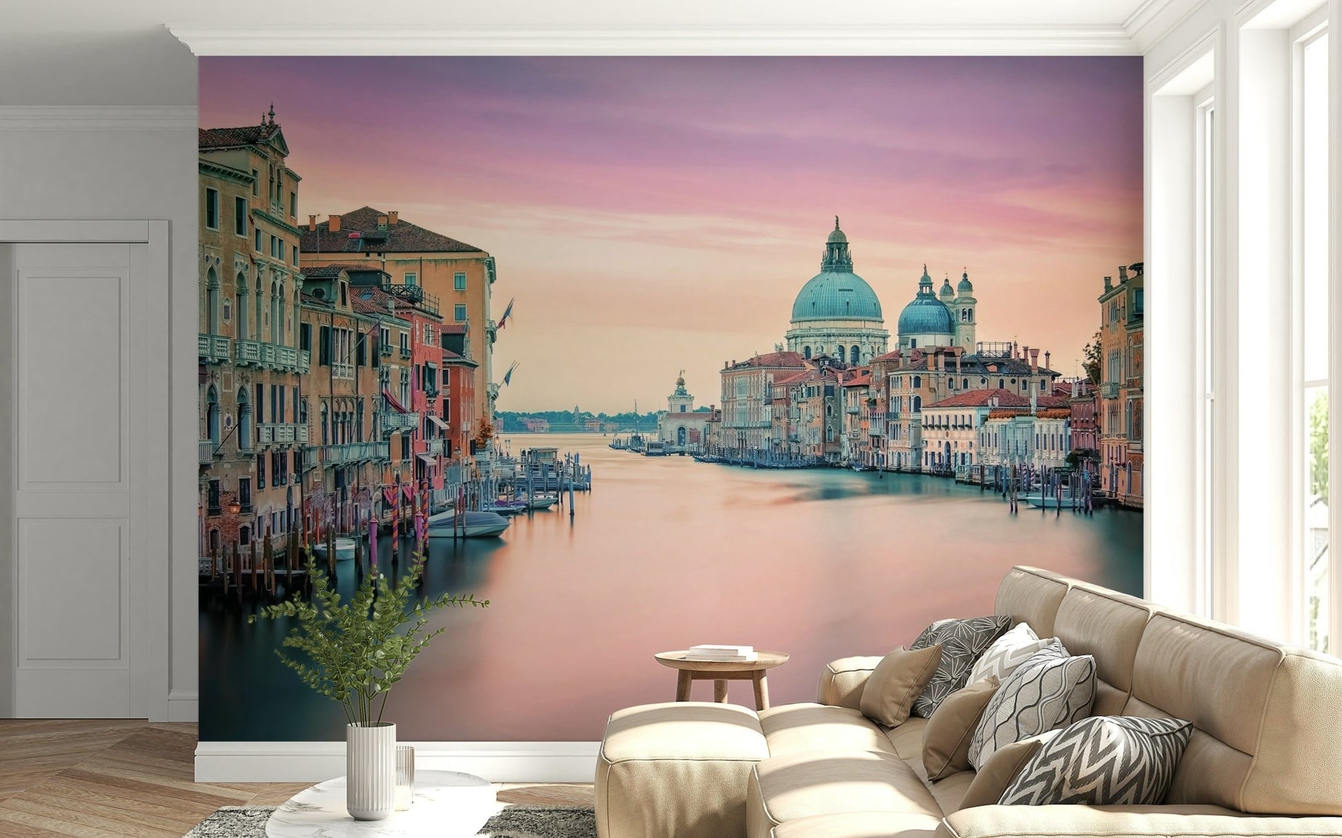 Italian city Grand Canal view wallpaper Santa Maria della Salute.