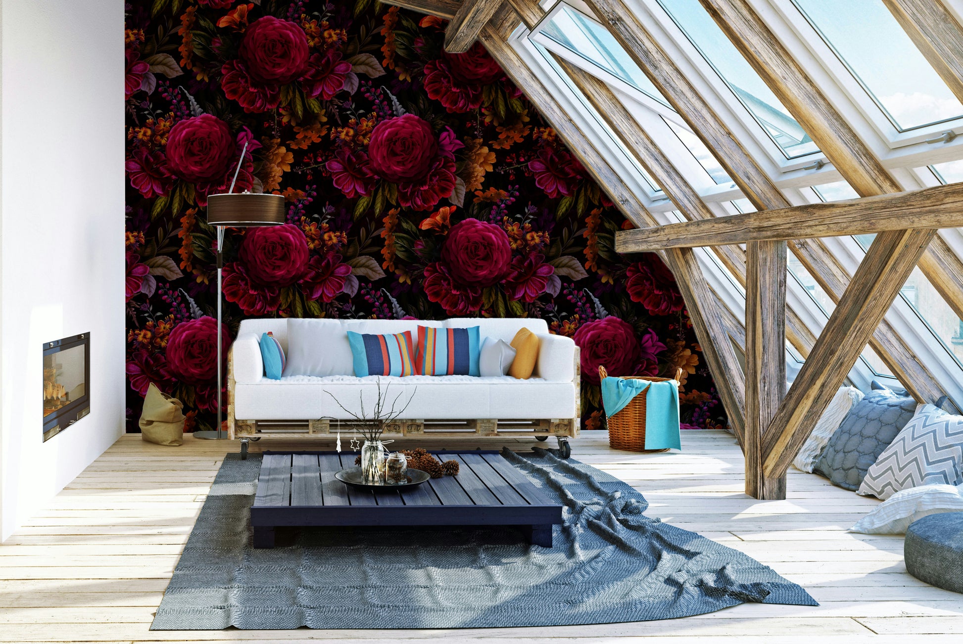 Bold Gothic floral wallpaper ideal for vintage-inspired rooms

