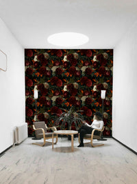 Heritage-inspired wallpaper with dramatic florals

