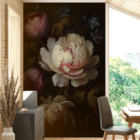Vintage gothic floral mural wallpaper for luxurious interiors.

