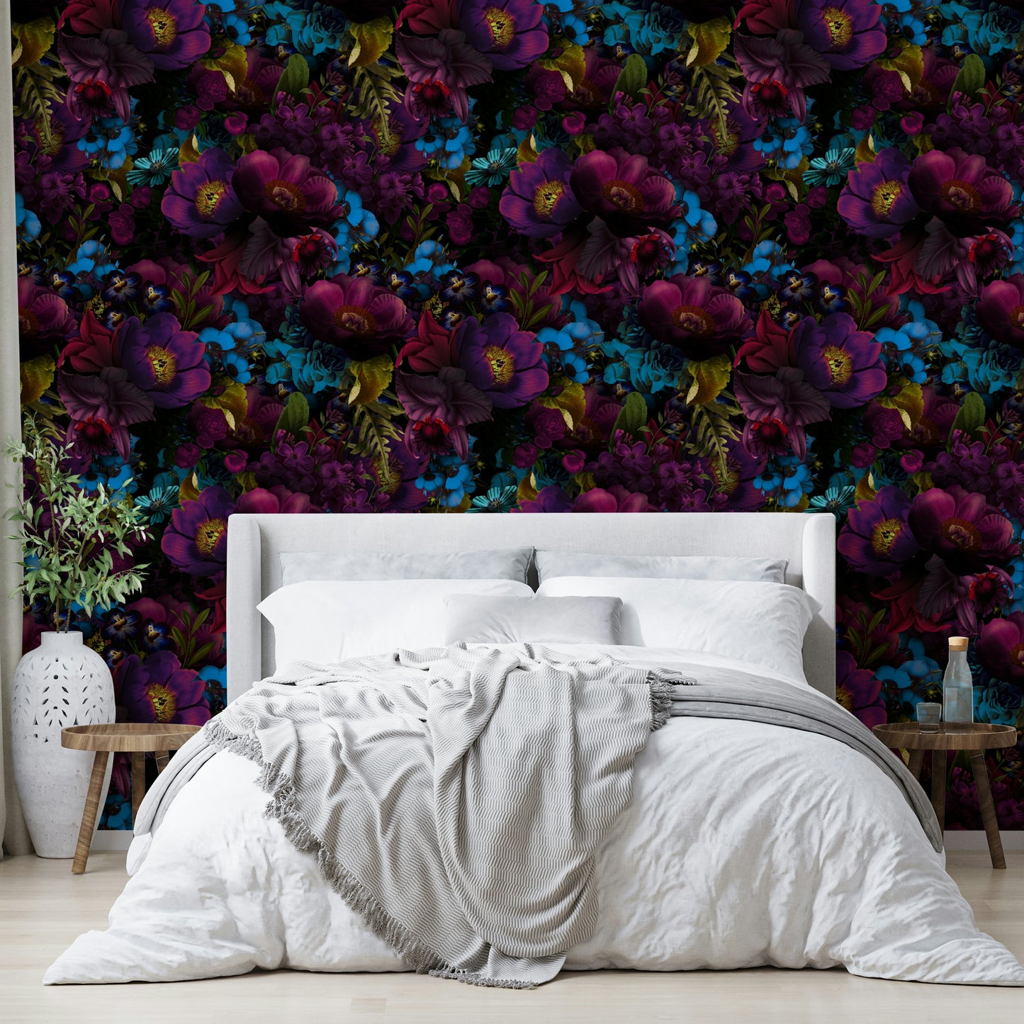 Grandmillennial Dramatic Glamour Heritage Gothic Dark Moody Florals 3 Wallpaper⁠