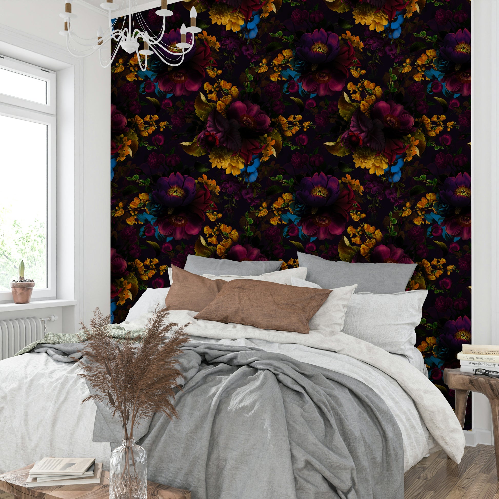 Deep floral patterns for bold interior styling in Gothic wallpaper

