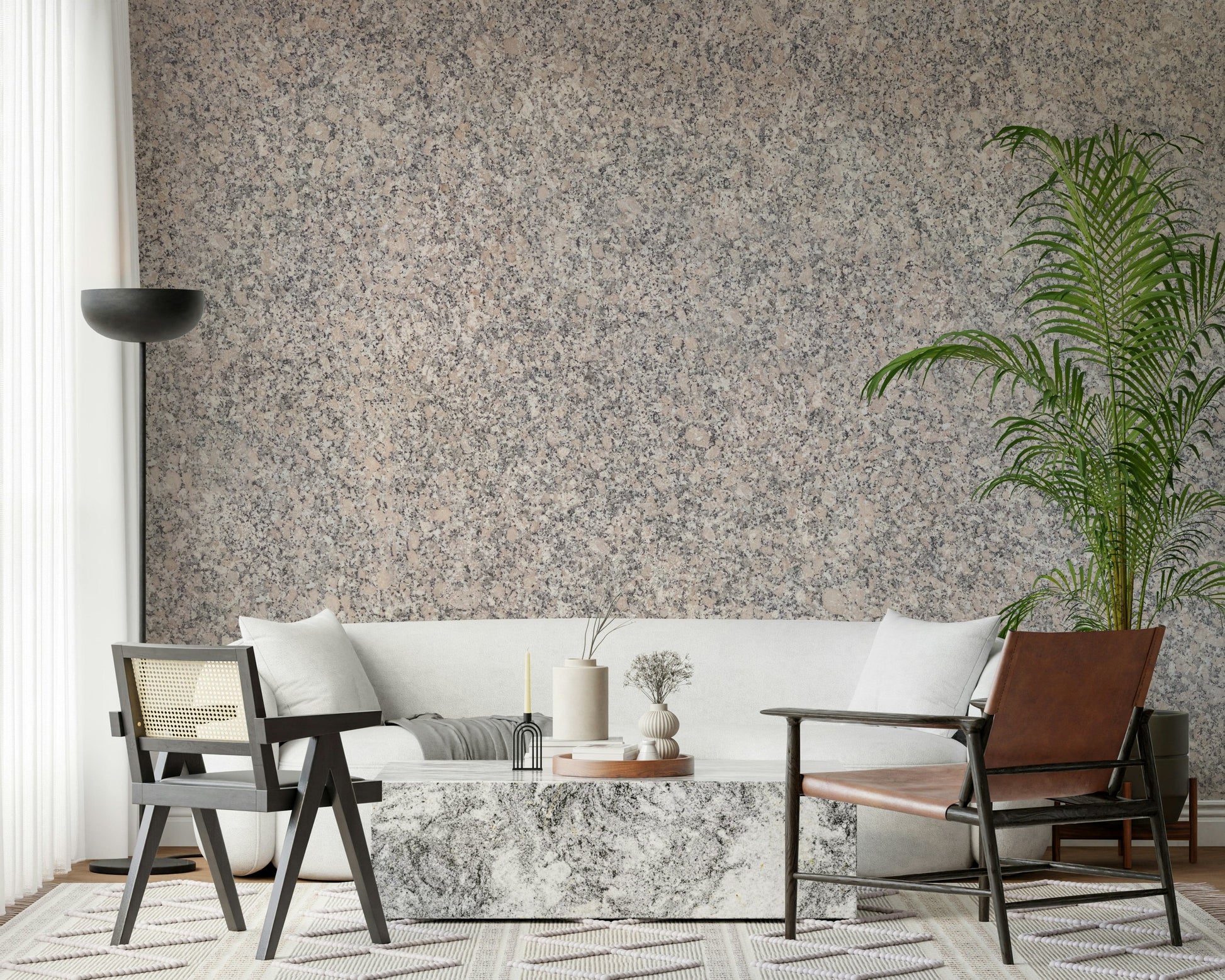Rustic mural with natural stone patterns arranged for visual harmony