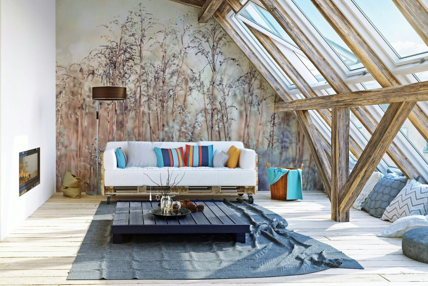 Nature-inspired grass mural perfect for relaxing spaces.

