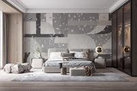 Gray Cement terrazzo tile wallpaper mural - Giffywalls