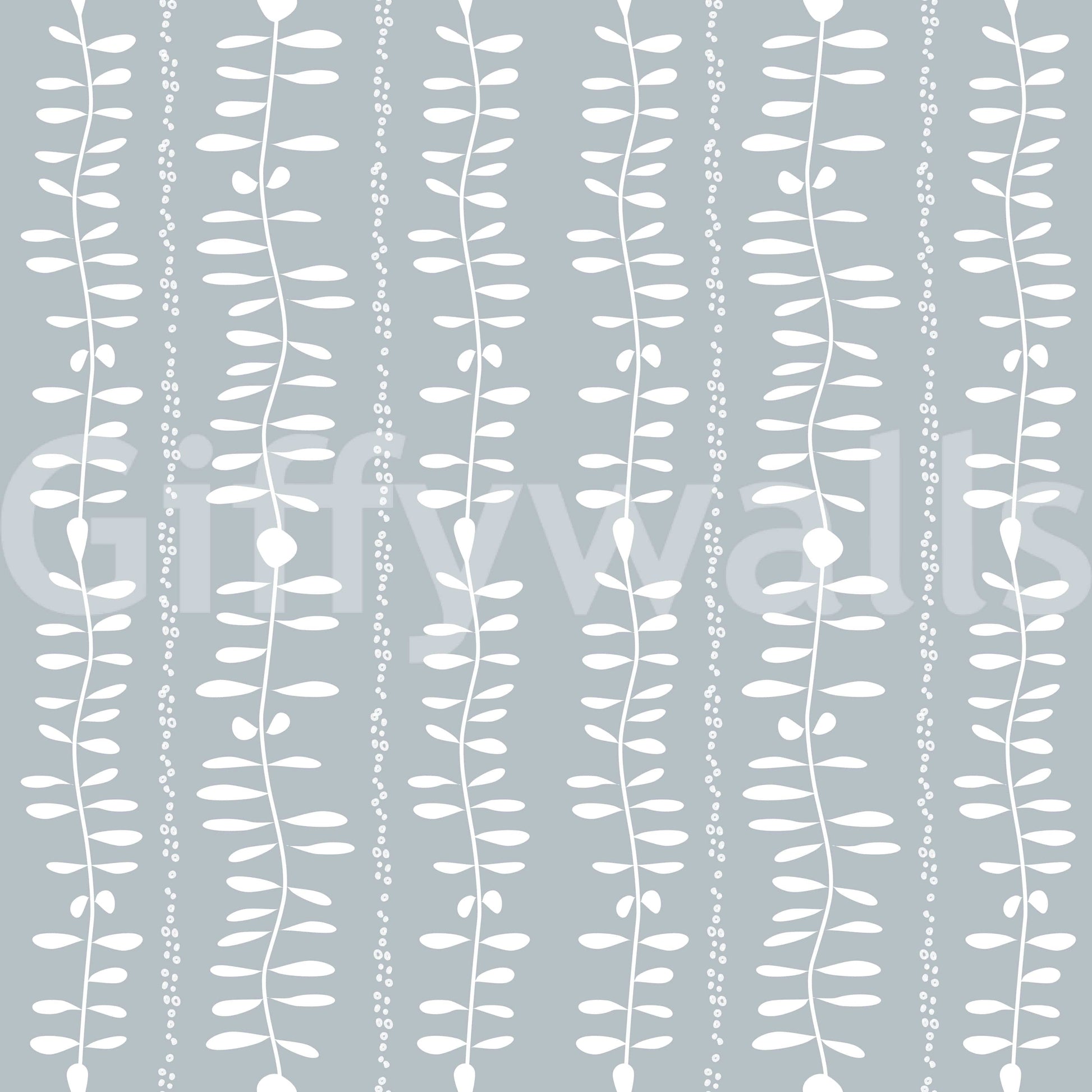 Airy botanical pattern on Leaves Cascade wall mural.