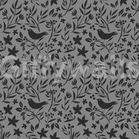 Subtle Gray Botanical wallpaper for walls, winter garden illustration.